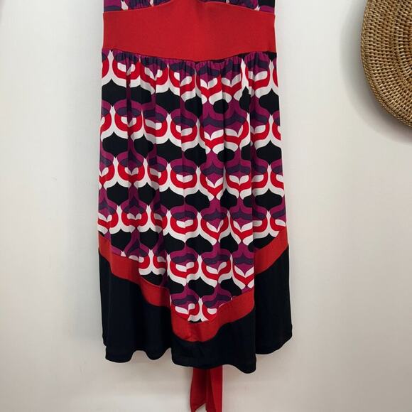 NWT Vintage Y2K 2000s My Michelle Colorful Tie Back Halter Mini Dress Small - Picture 5 of 7